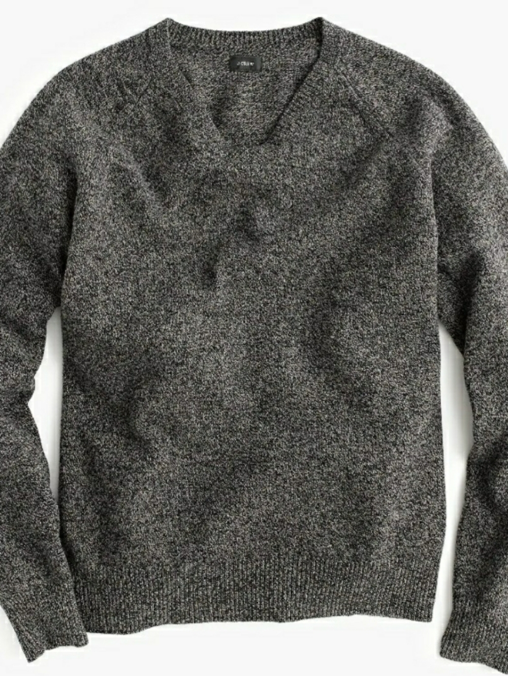 J. Crew Men's Marbled Gray V-Neck Sweater Sz. Lg